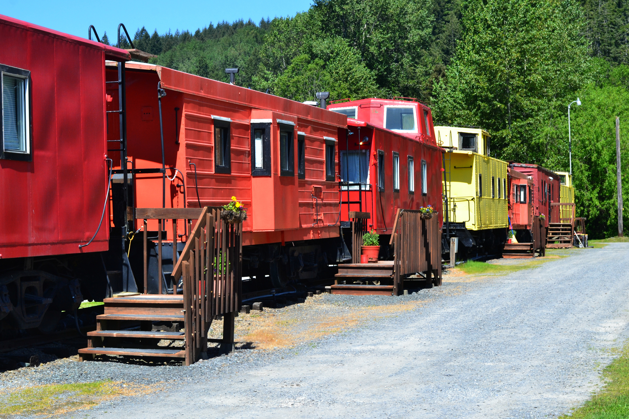 On the way to Mount Rainier we stopped at a nearby pizza place twice - yes, it was that good! You can actually stay the night in these box cars. We got to take a look inside and they were pretty cool!